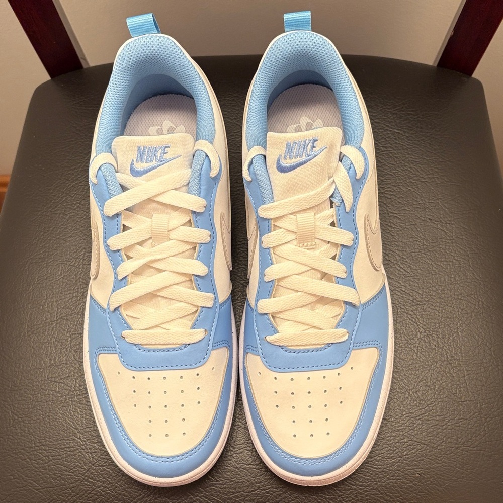 New Nike Court Borough Low Recraft Light Blue White Sneakers Size 8 Women’s - Picture 3 of 5